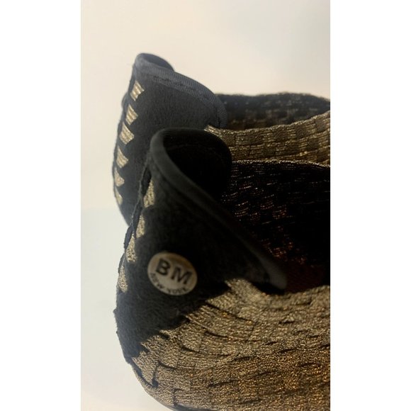 COPY - Bernie Mev Claire Weave High Heel Pump Gold Slide Close Toe Size 37 - Picture 6 of 7